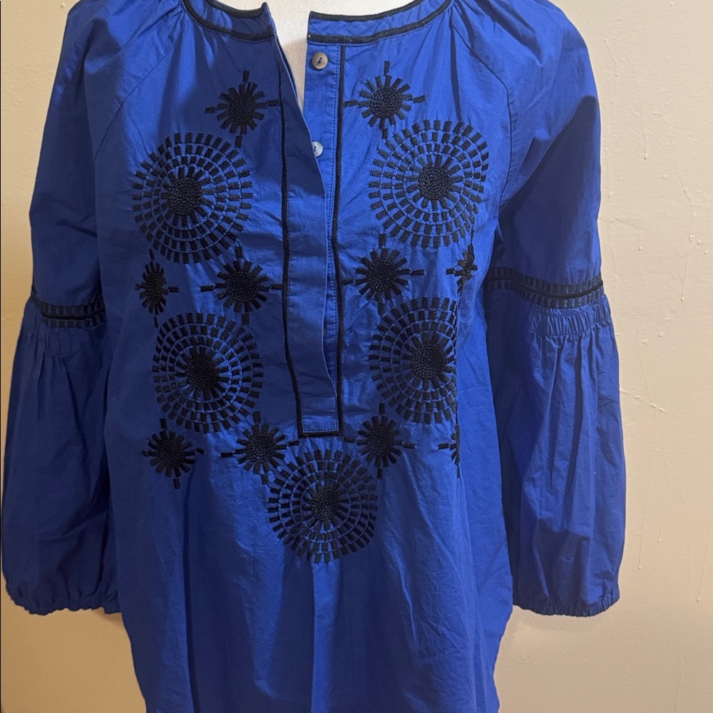 Tory Burch Aubrey Embroidered Poplin Tunic Top - Picture 8 of 8